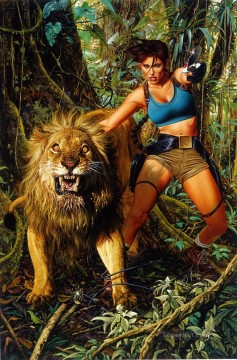 ライオン Painting - ララとライオン